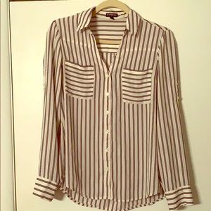 Express black and white blouse